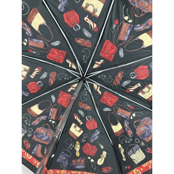 Brighton Black & Red Accessory Pattern Umbrella - Picture 6 of 11